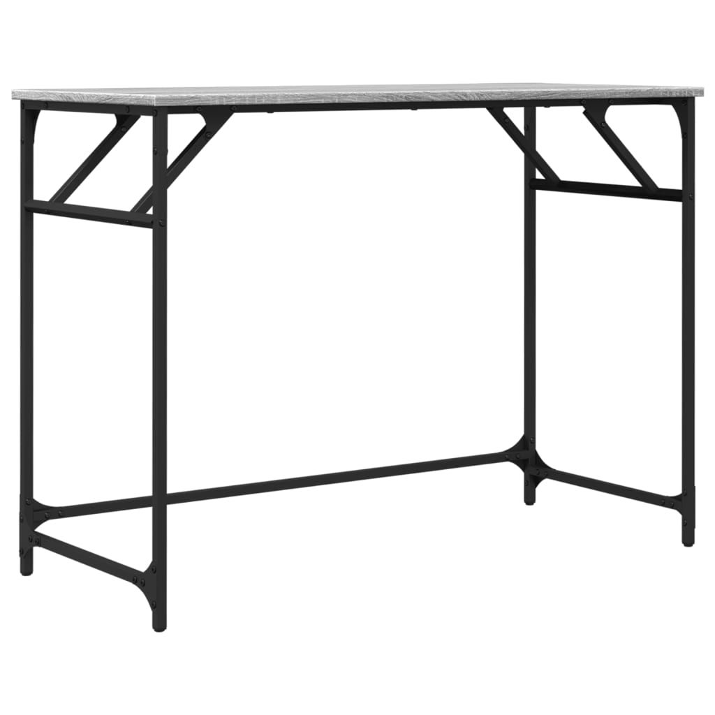 Scrivania Grigio Sonoma 100x45x76cm Legno e Acciaio a Polvere