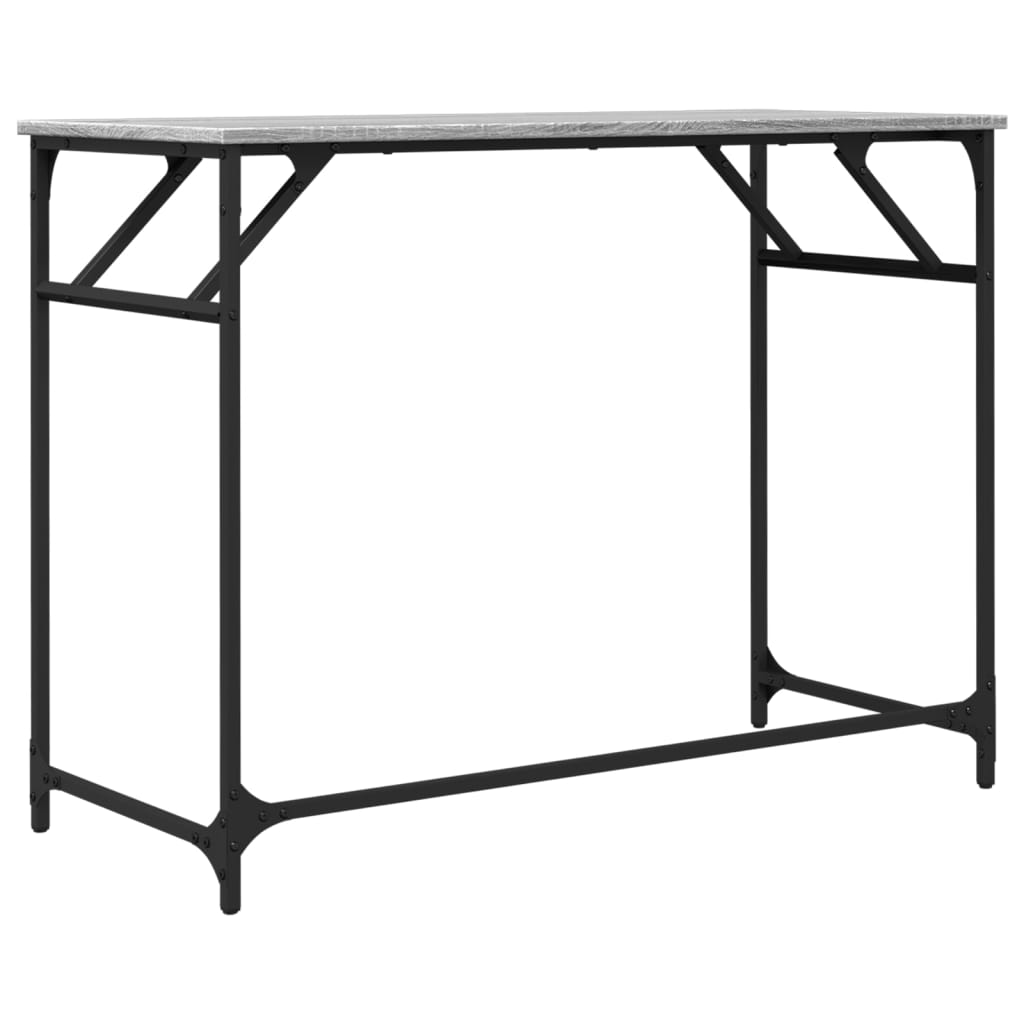 Scrivania Grigio Sonoma 100x45x76cm Legno e Acciaio a Polvere