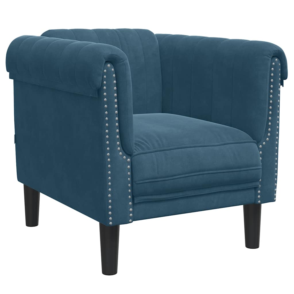 Poltrona Blu in Velluto