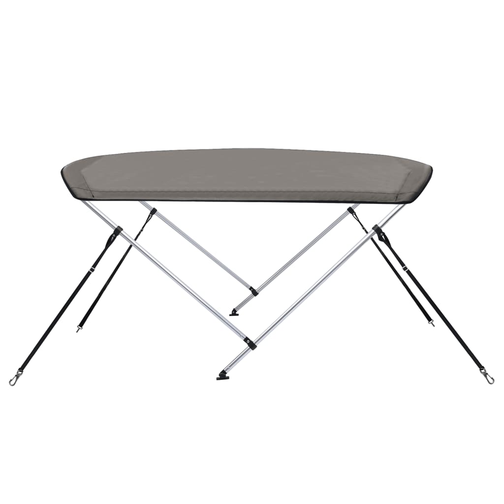 Bimini di Prua con Tendalino 2 Archi Grigio 180x130x110 cm