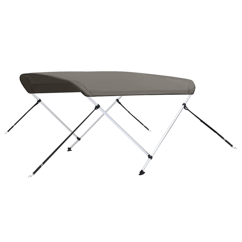Bimini di Prua con Tendalino 2 Archi Grigio 180x130x110 cm