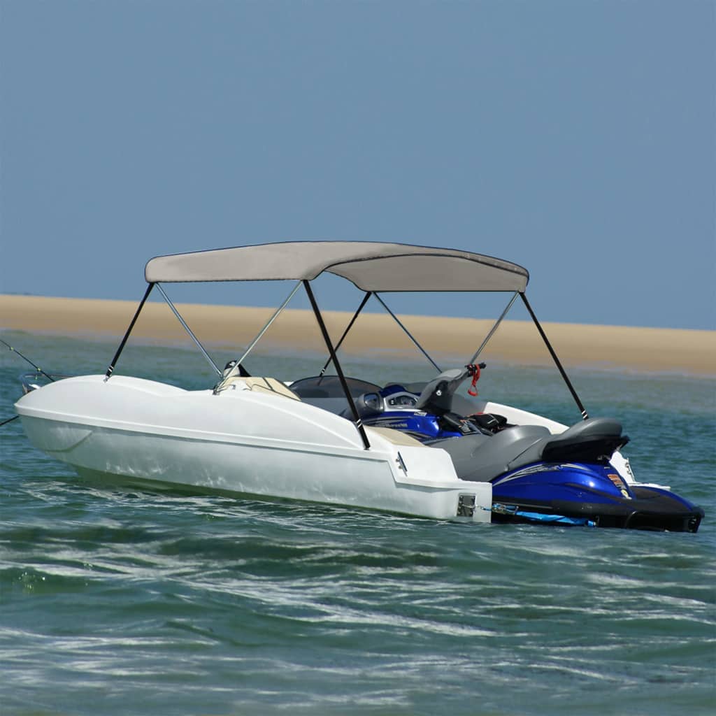 Bimini di Prua con Tendalino 2 Archi Grigio 180x130x110 cm