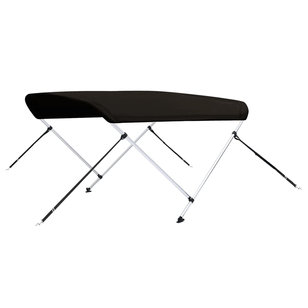 Bimini di Prua con Tendalino 2 Archi Nero 150x120x110 cm