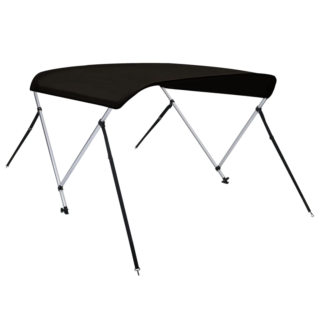 Bimini di Prua con Tendalino 2 Archi Nero 180x150x110 cm