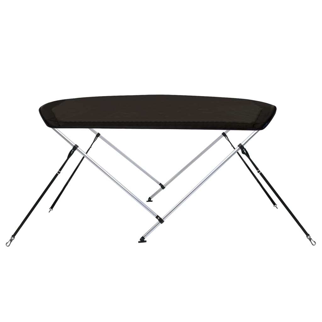 Bimini di Prua con Tendalino 2 Archi Nero 180x150x110 cm