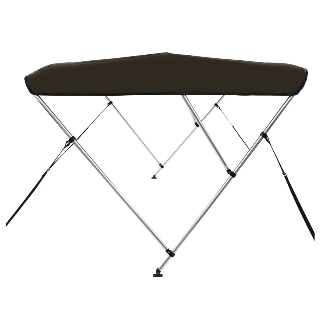 Bimini di Prua con Tendalino 3 Archi Nero 183x180x137 cm