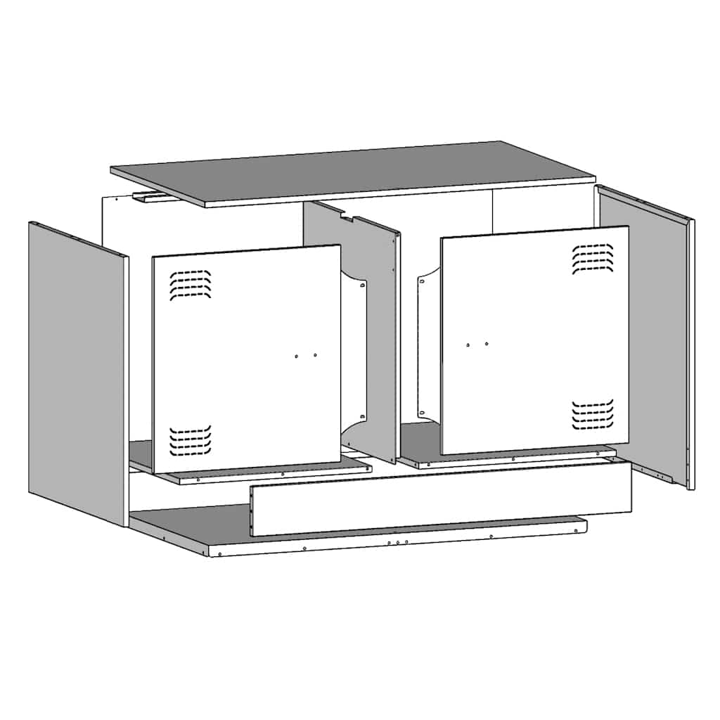 Mobili TV 2 pz Rosso 67x39x44 cm in Acciaio