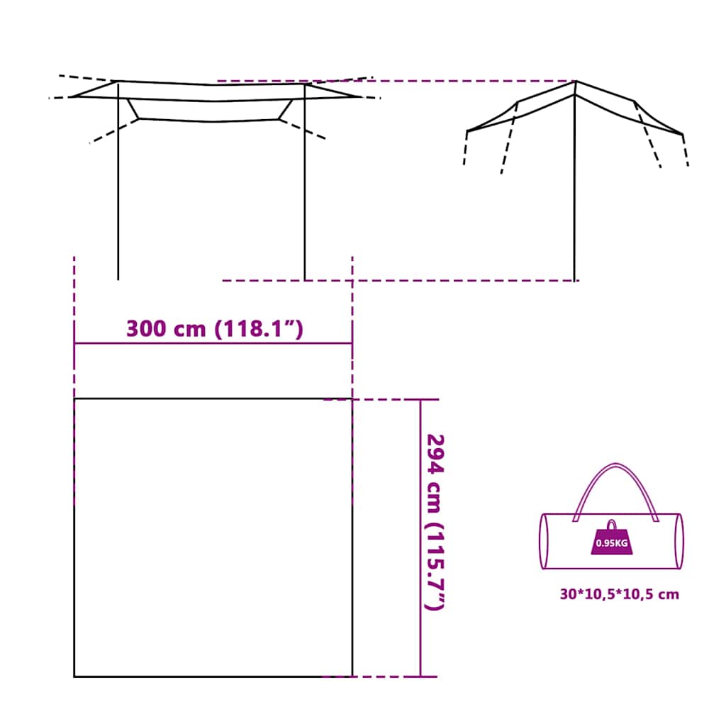 Telone da Campeggio Verde 300x294 cm Impermeabile