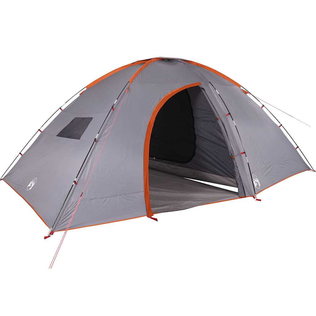 Tenda da Campeggio per 8 Persone Grigio e Arancione Impermeabile