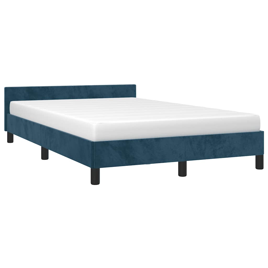 Giroletto senza Materasso Blu Scuro 120x190 cm Velluto