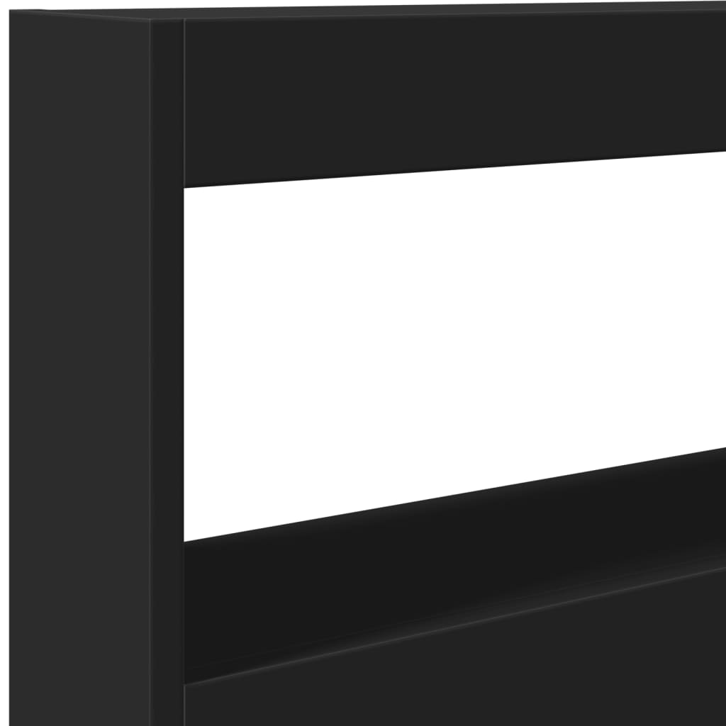 Testiera con Contenitore a LED Nera 120x17x102 cm