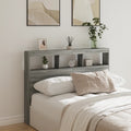 Testiera con Contenitore a LED Grigio Sonoma 140x17x102 cm