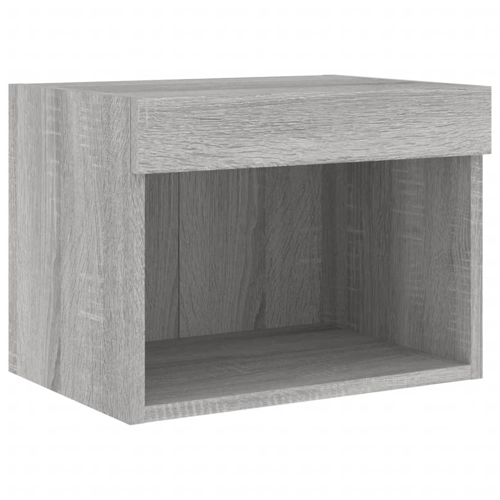 Mobili TV a Muro 4pz con Luci LED Grigio Sonoma