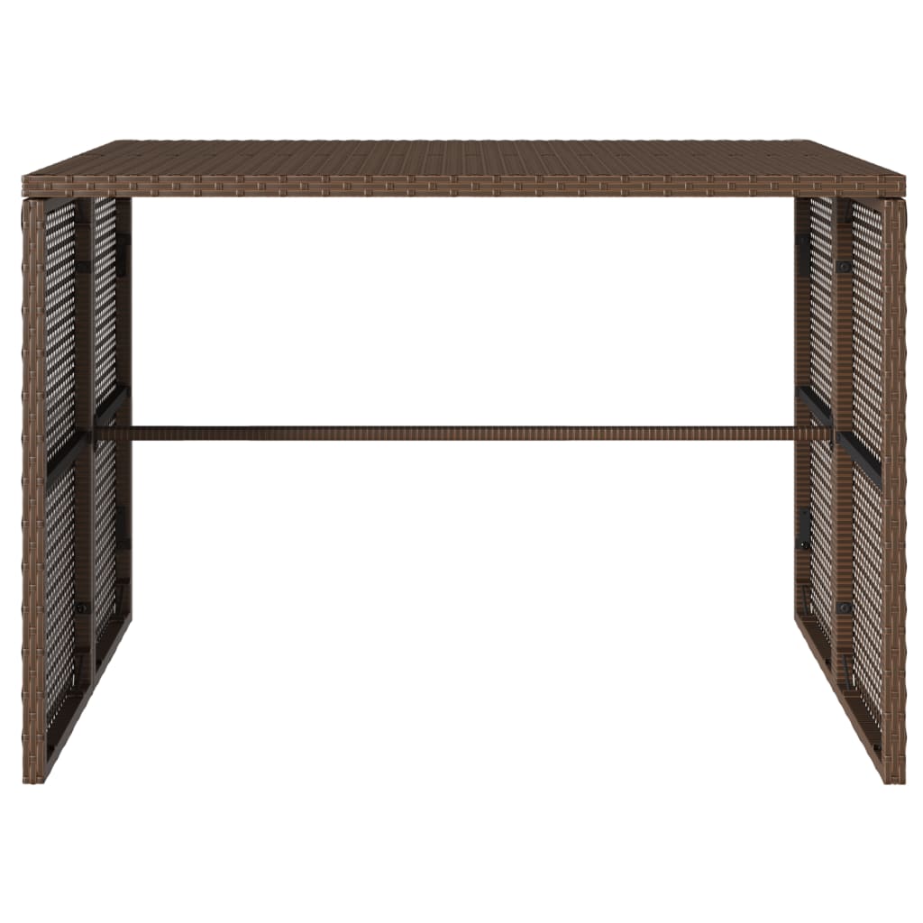Set da Pranzo da Giardino 3pz con Cuscini in Polyrattan Marrone