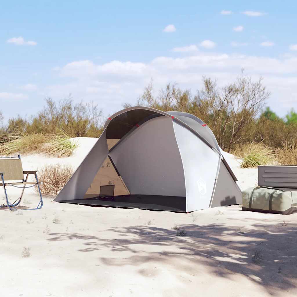 Tenda da Spiaggia 2 Persone Pop-Up Grigia Impermeabile