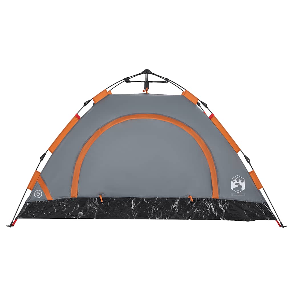 Tenda Campeggio 2 Persone Grigio e Arancione a Rilascio Rapido