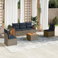 Set Divani da Giardino 6 pz con Cuscini Grigio in Polyrattan
