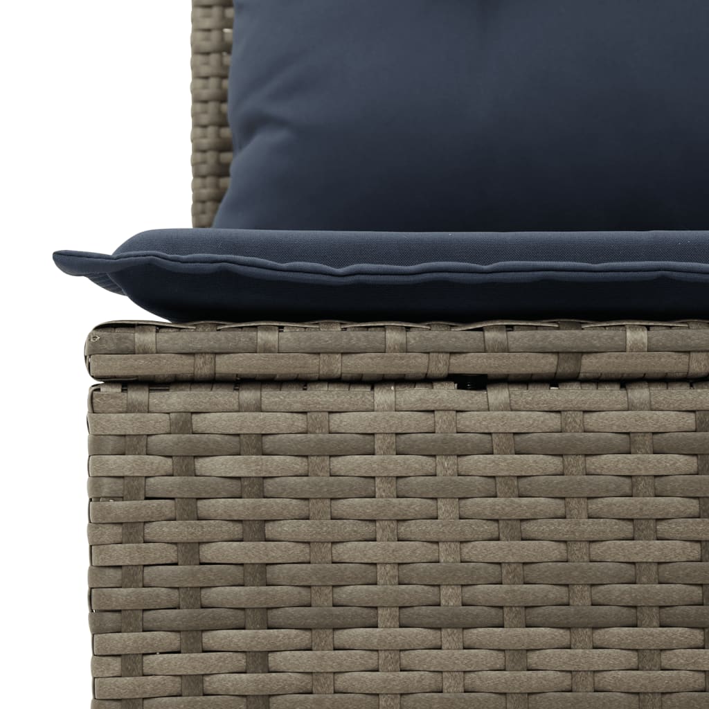 Set Divani da Giardino 4 pz con Cuscini Grigio in Polyrattan