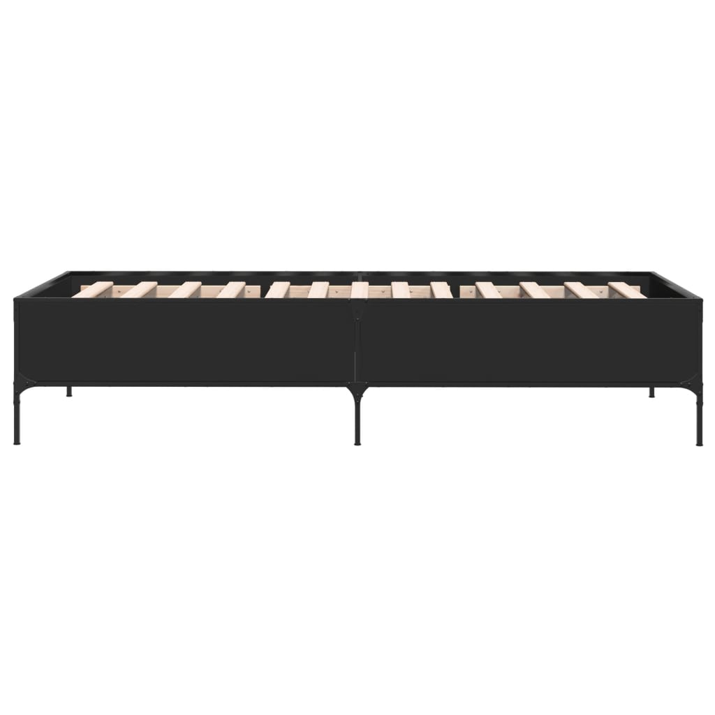 Giroletto Nero 90x190 cm in Legno Multistrato e Metallo