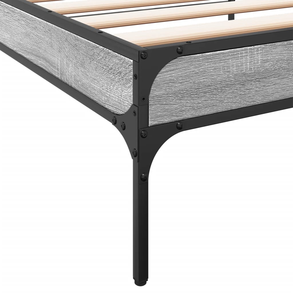 Giroletto Grigio Sonoma 90x200 cm Legno Multistrato e Metallo