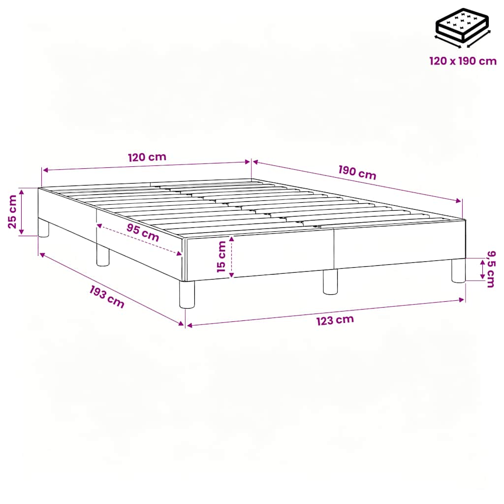 Giroletto senza Materasso Blu 120x190 cm in Tessuto