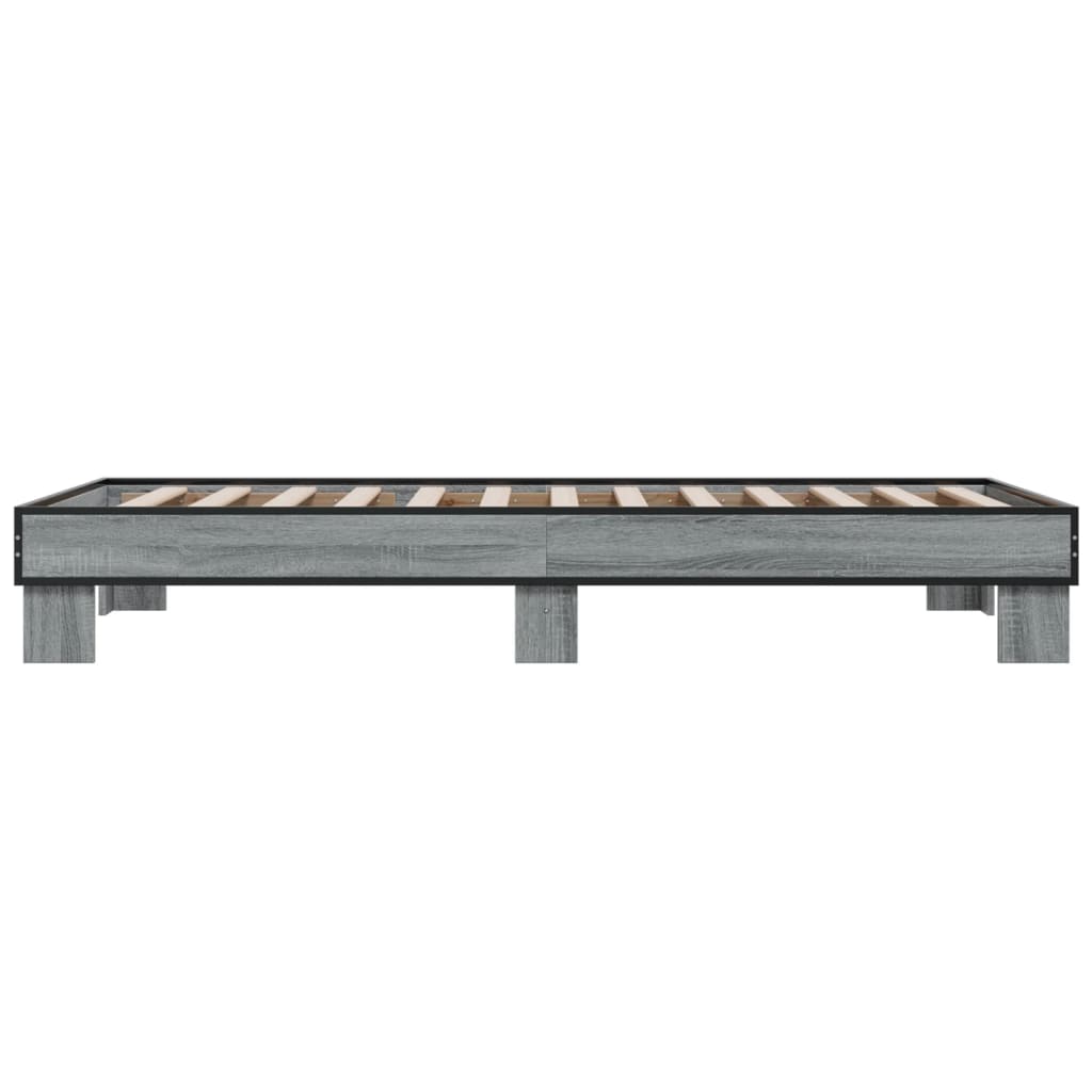 Giroletto Grigio Sonoma 100x200 cm Legno Multistrato e Metallo