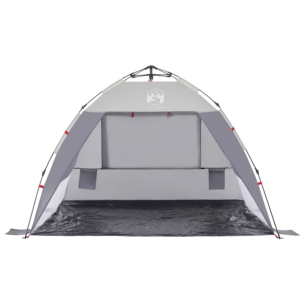 Tenda da Spiaggia 2 Persone Grigio Rilascio Rapido Impermeabile