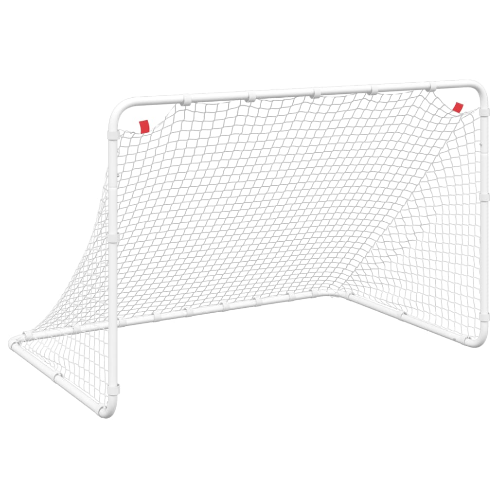 Porta da calcio bianca 122x81x81 cm in acciaio