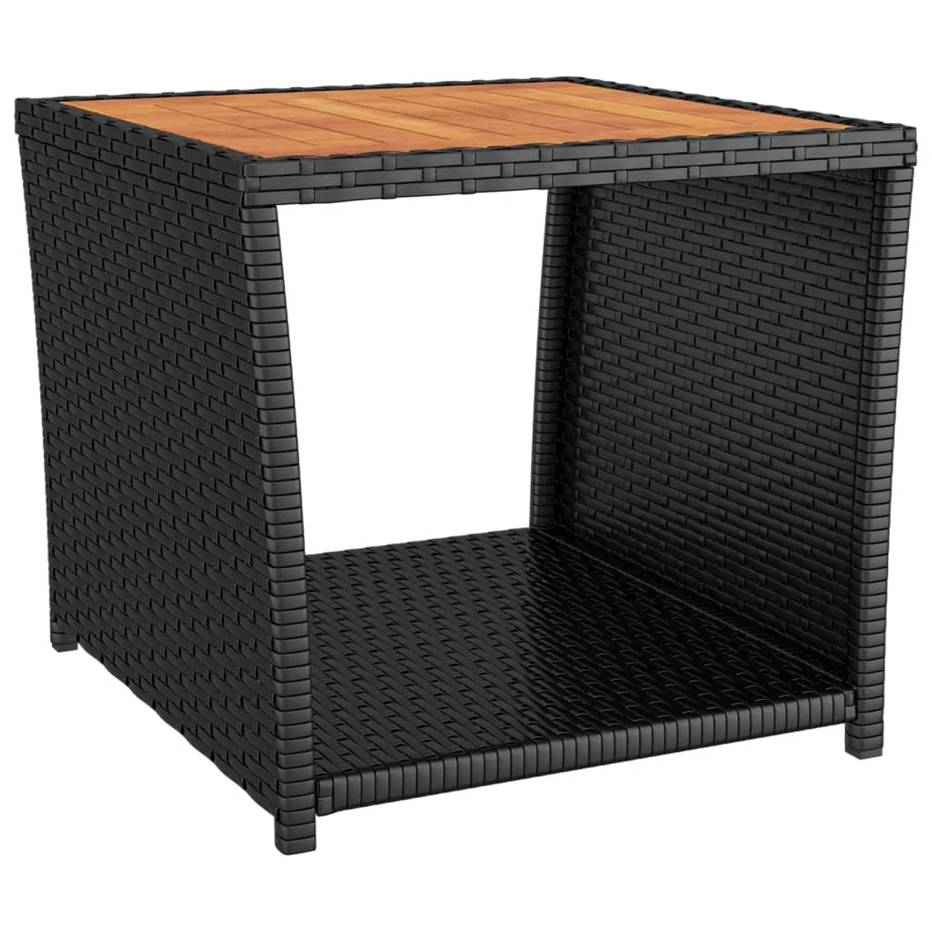 Set da Pranzo da Giardino 3 pz con Cuscini Nero in Polyrattan