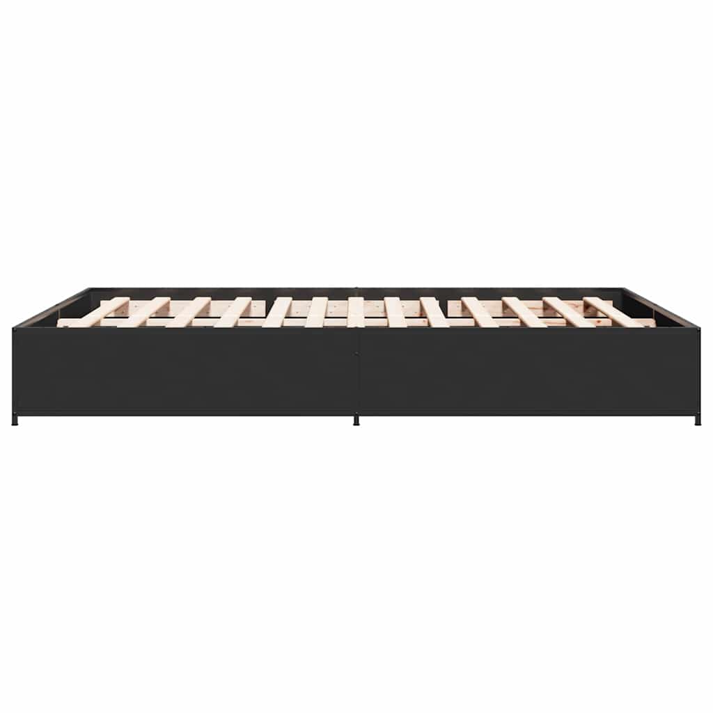 Giroletto Nero 120x200 cm in Legno Multistrato e Metallo