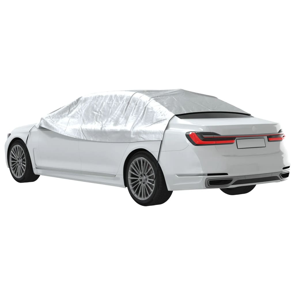 Mezza Copertura Auto con Ganci Argento XL PEVA