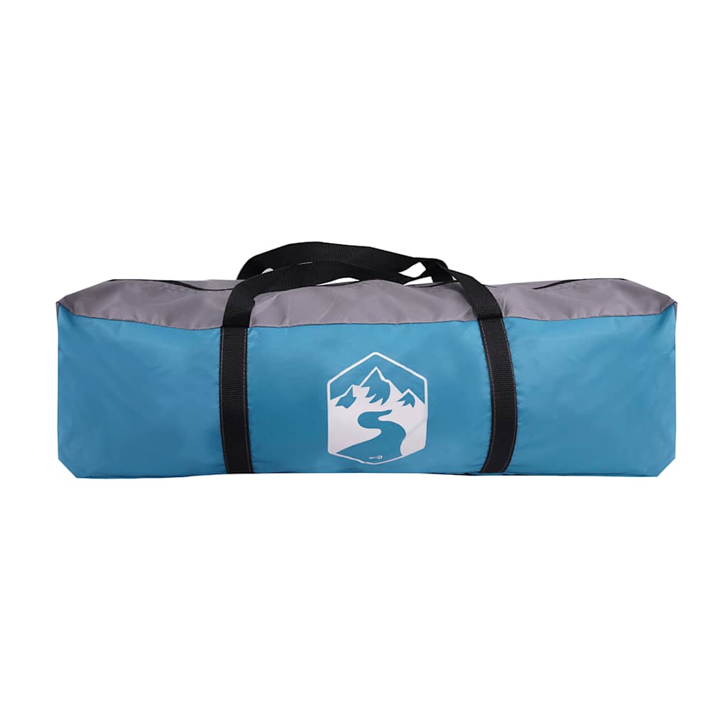 Tenda da Campeggio a Tunnel per 4 Persone Blu Impermeabile