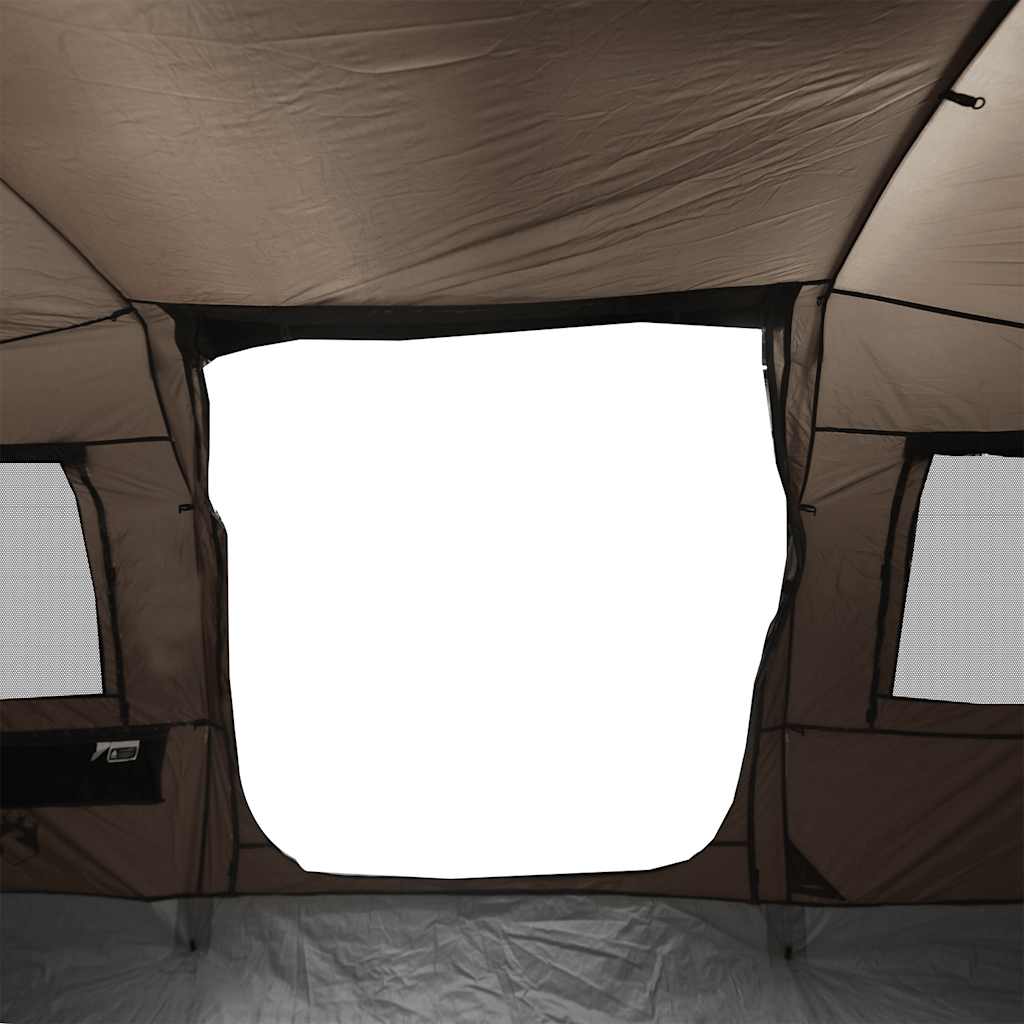 Tenda da Campeggio a Tunnel per 4 Persone Marrone Impermeabile