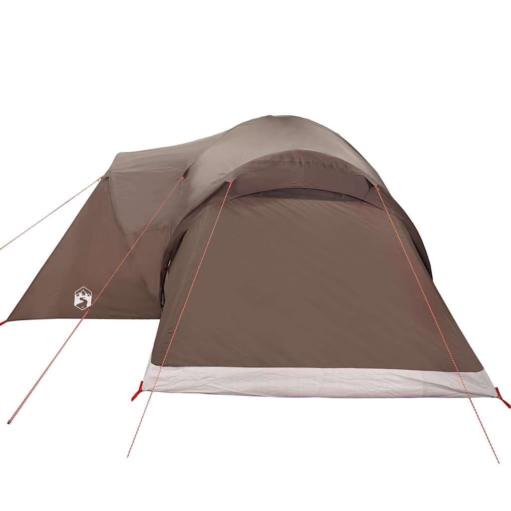 Tenda da Campeggio a Cupola per 6 Persone Marrone Impermeabile