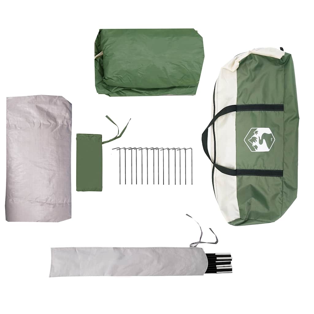 Tenda Familiare Igloo per 6 Persone Verde Impermeabile