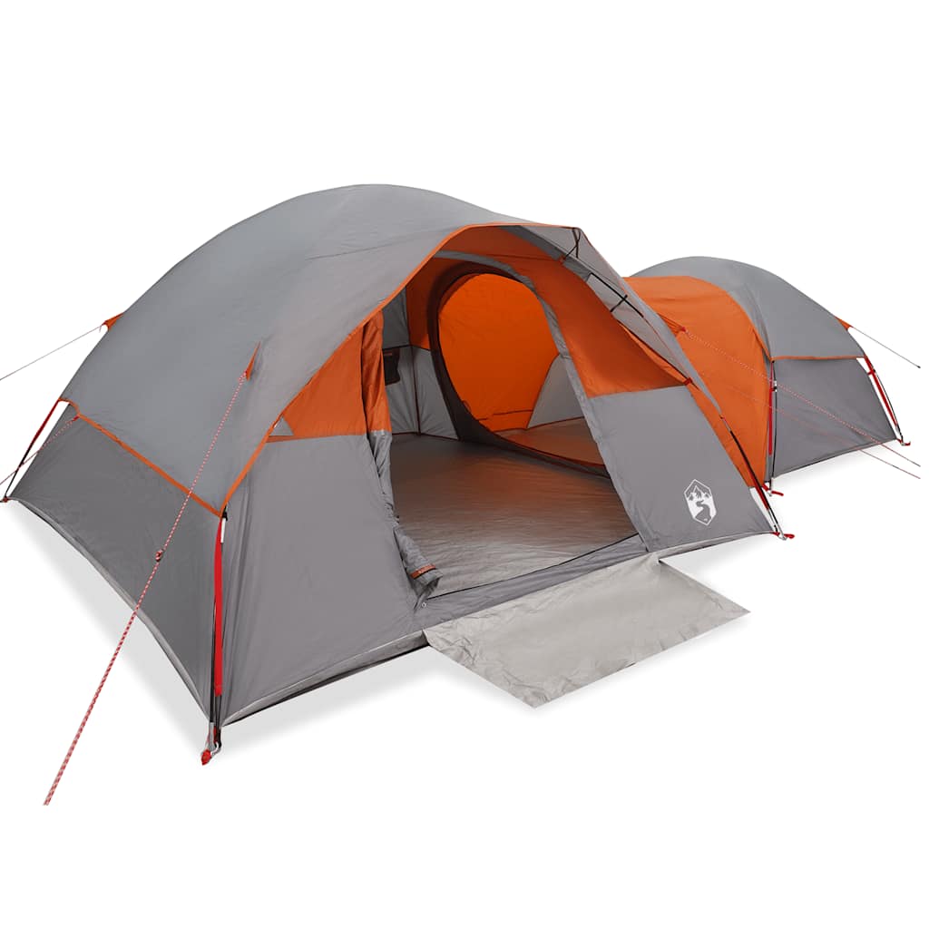 Tenda da Campeggio 5 Persone Grigio e Arancione Impermeabile