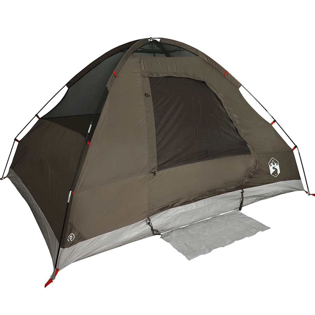 Tenda da Campeggio a Cupola per 2 Persone Marrone Impermeabile