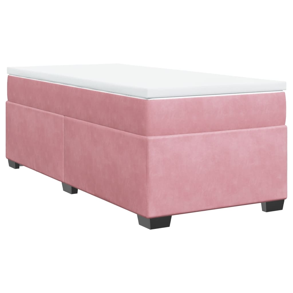 Giroletto a Molle con Materasso Rosa 80x200 cm in Velluto