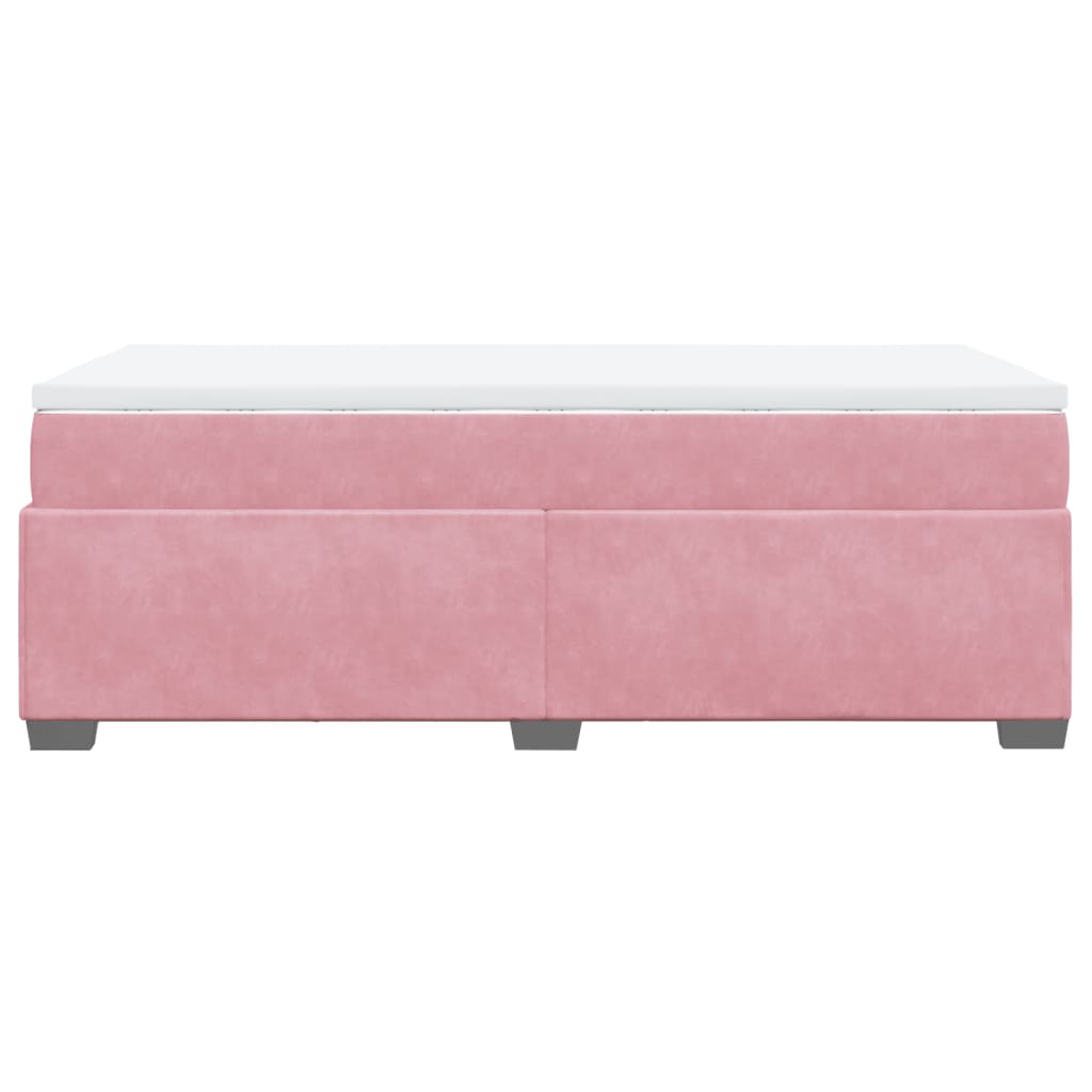 Giroletto a Molle con Materasso Rosa 80x200 cm in Velluto