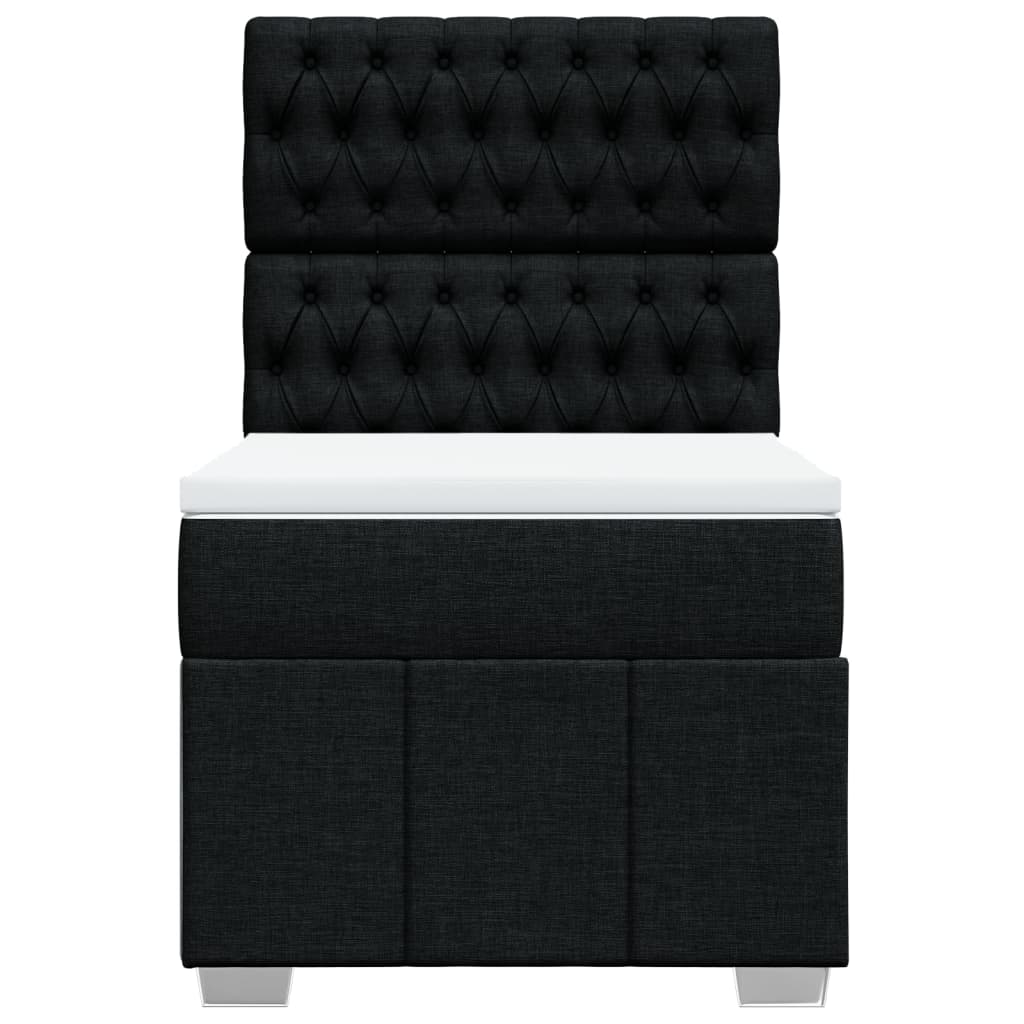 Giroletto a Molle con Materasso Nero 90x190 cm in Tessuto