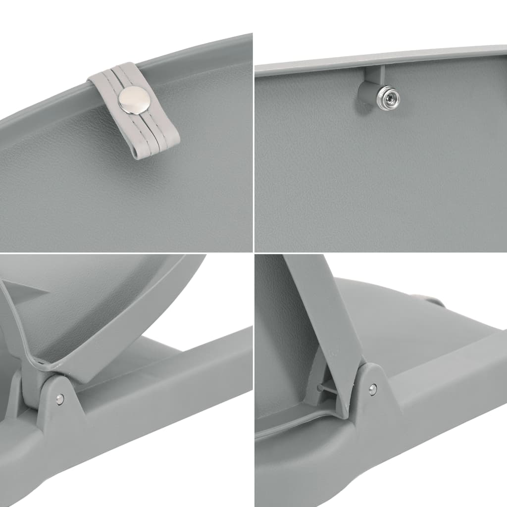 Set Sedile Barca Pieghevole 2pz Senza Cuscino Grigio 48x51x41cm