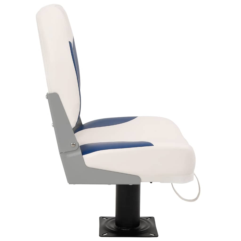 Sedile pieghevole per barca 1 set Blu e Bianco 41x36x48 cm