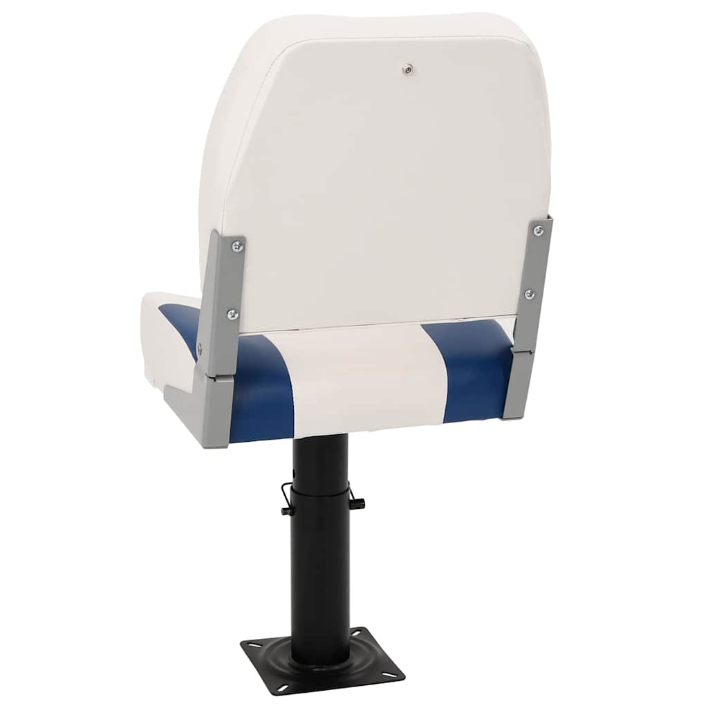 Sedile pieghevole per barca 1 set Blu e Bianco 41x36x48 cm