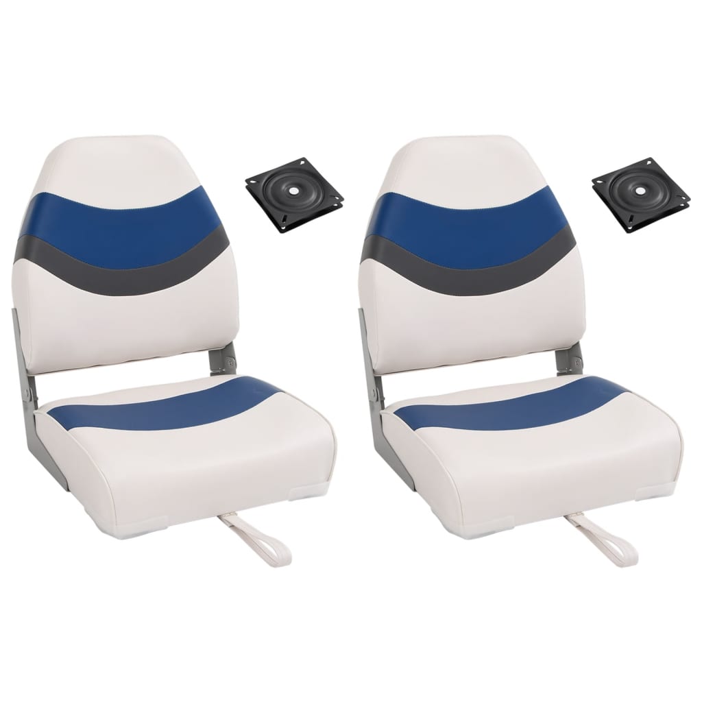 Set Sedile da Barca Pieghevole 4 pz con Schienale Alto