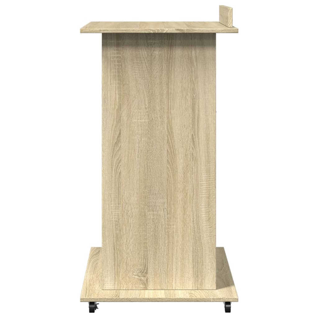 Leggio con Ruote e Cassetto Sonoma 55x55x107 cm in Multistrato
