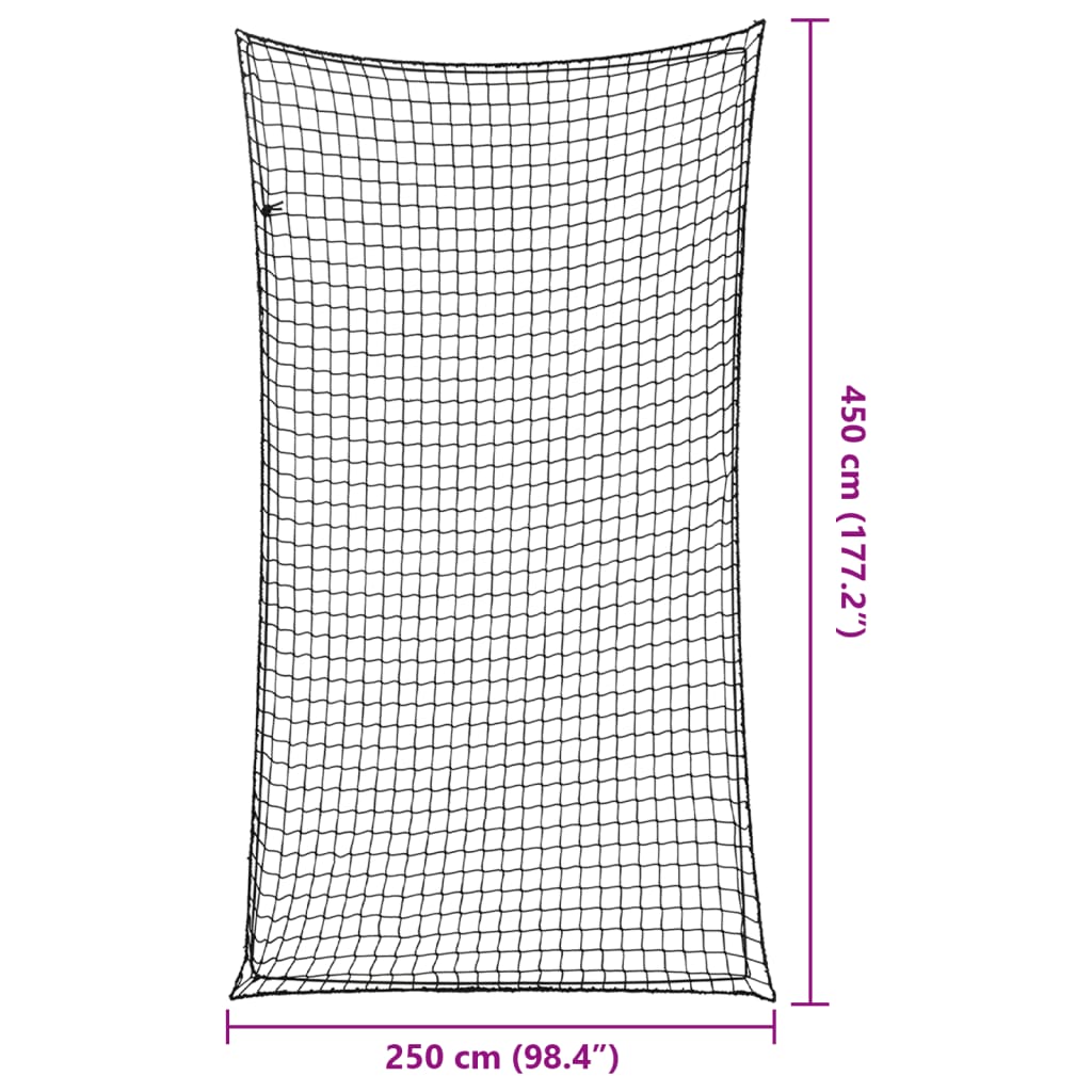 Rete per Rimorchio con Corda Elastica Nero 4,5x2,5 m in PP