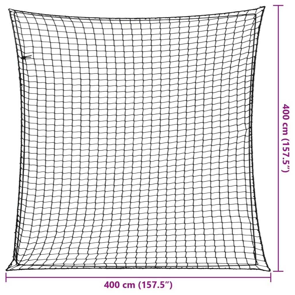 Rete per Rimorchio con Corda Elastica Nero 4x4 m in PP