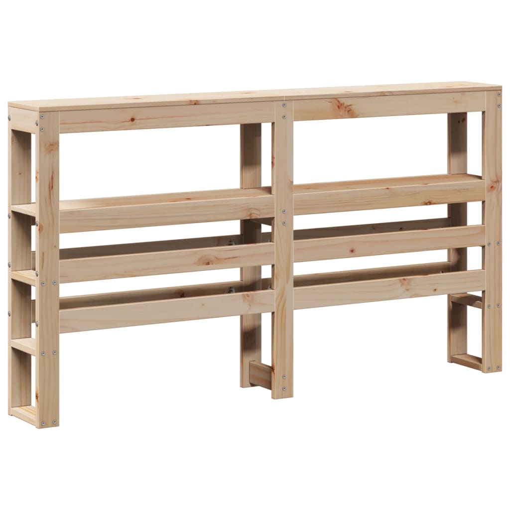 Testiera con Ripiani 140 cm in Legno Massello di Pino