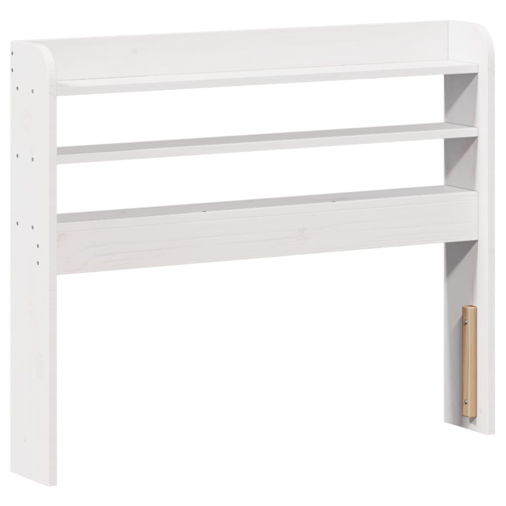 Testiera con Ripiani Bianca 75 cm in Legno Massello di Pino