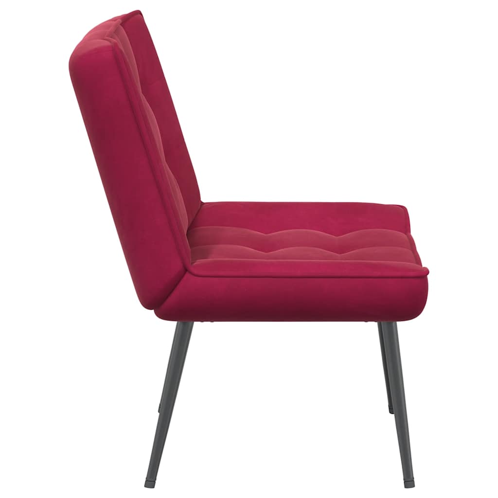 Sedia Relax 64x74x84 cm Rosso Vino in Velluto